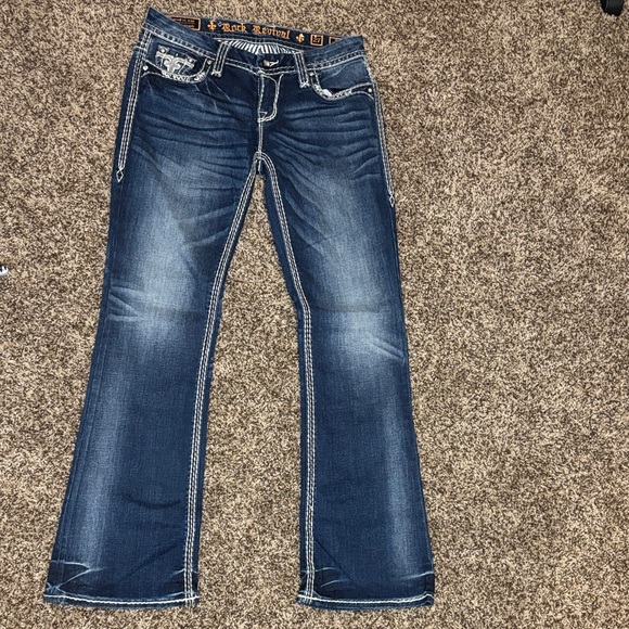 Rock Revival Denim - Rock Revival Dark Blue Boot Cut Jeans